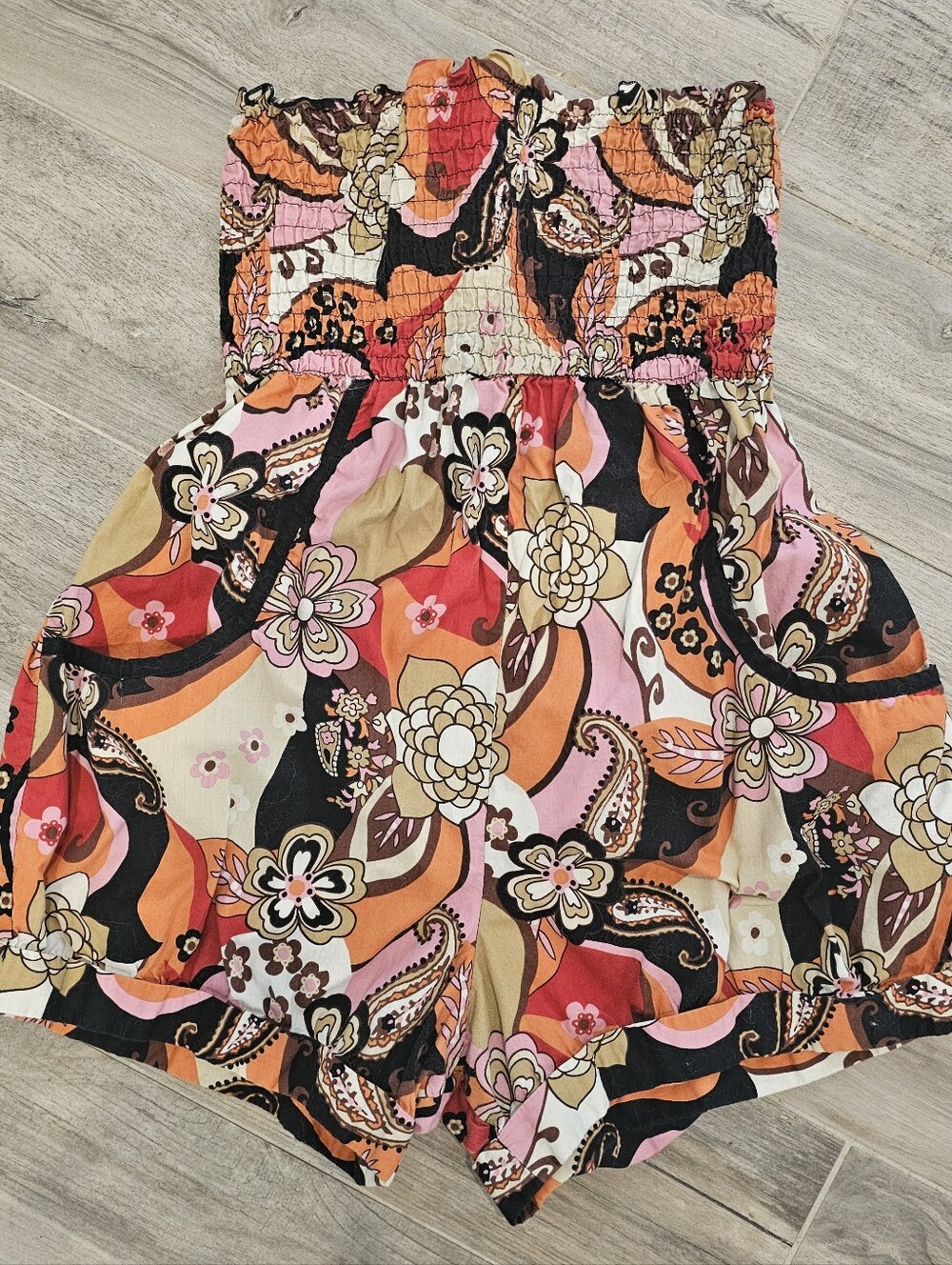 Floral Paisley Smocked Romper